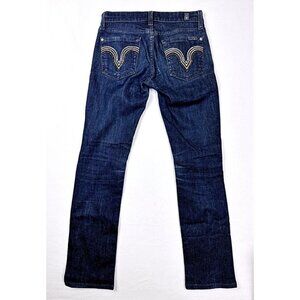 7 FOR ALL MANKIND Womens Jeans Size‎ 26x28, Tag 24 Bedazzle Pocket Straight Slim